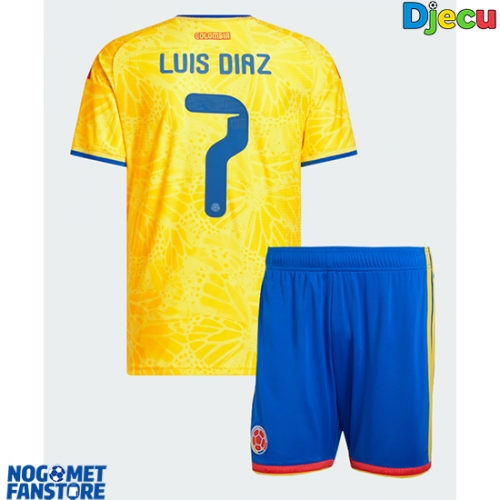 Kolumbija Luis Diaz #7 Domaci Dres za djecu SP 2026 Kratak Rukav (+ Kratke hlače)